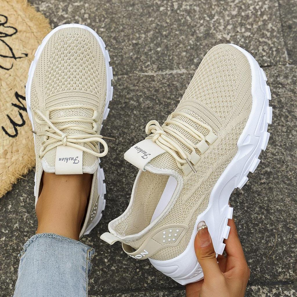 Scarpe da Ginnastica Tessute Volanti da Donna Taglie Forti, Suola Morbida Antiscivolo, Scarpe da Corsa Casual, Scarpe Sportive Leggere Traspiranti Comode per Donne