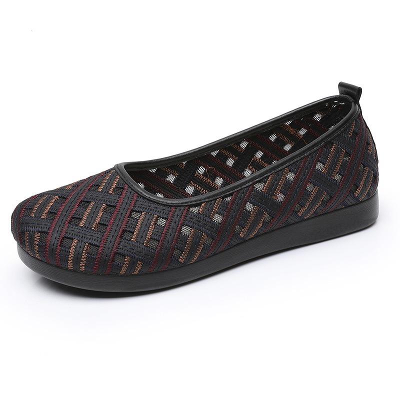 Shoes Women's Summer New Old Beijing Single Shoes Flat Heel Soft Sole Casual Lazy Shoes Breathable Shallow Mouth Mother Shoes