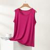 Sommer Damen Locker Ärmellos Modal Tanktop Breites Schulterdesign Achselglättend Leicht Lässig Zum Layering Innen Camisole Basis Top