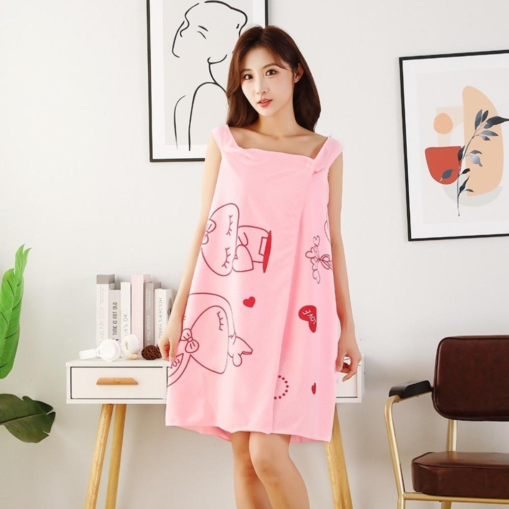 

Модное микрофибровое носимое банное полотенце, утолщенное, легкое, душевые полотенца, ультрамягкое, нежное к коже, банная юбка, для спа-процедур розовый