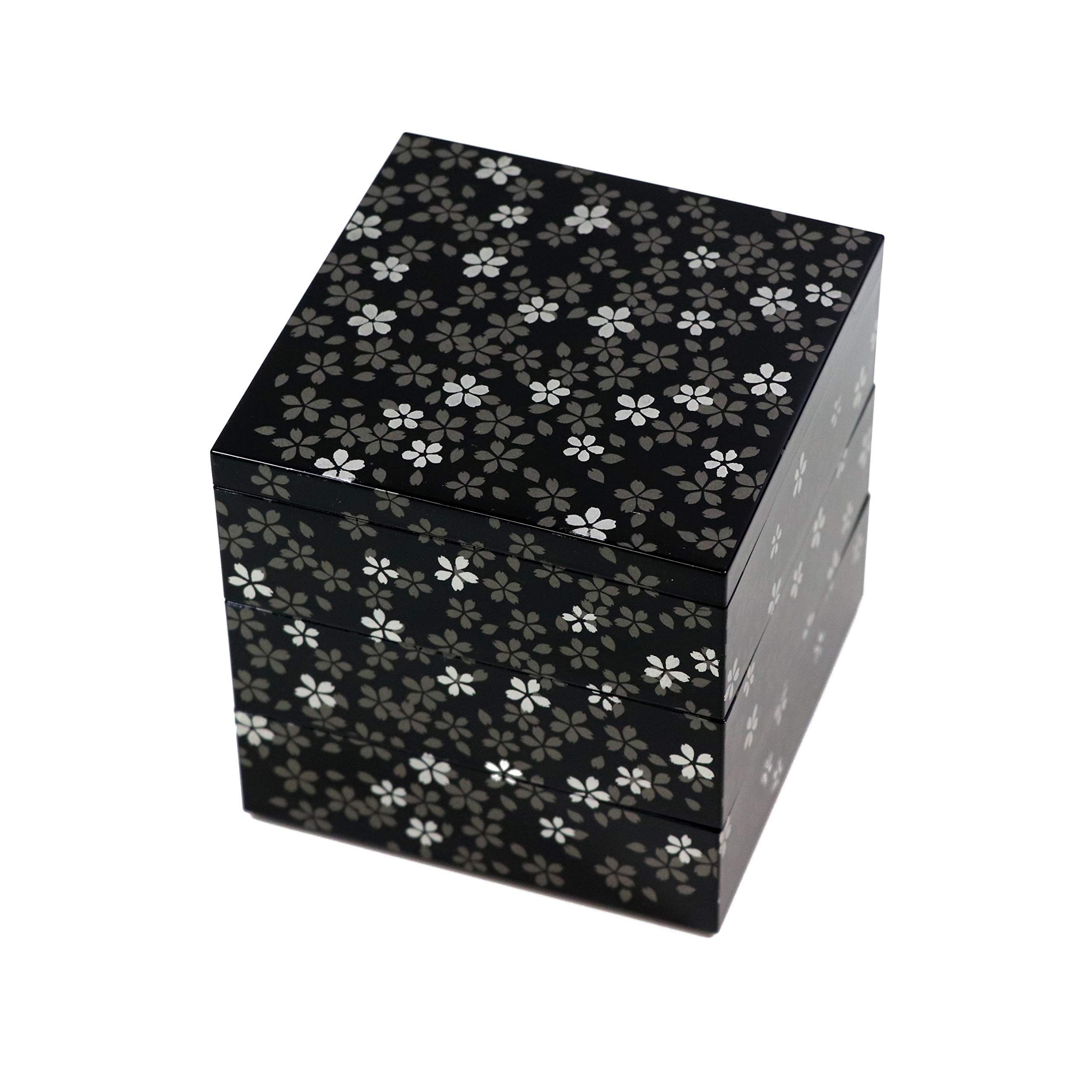 

Осака Чосейдо Сакураби Черная лакированная коробка Яманака с оригинальной сумкой-холодильником Идеально подходит для спортивных дней и новогодних блюд 3-ярусная (12см) - Годы