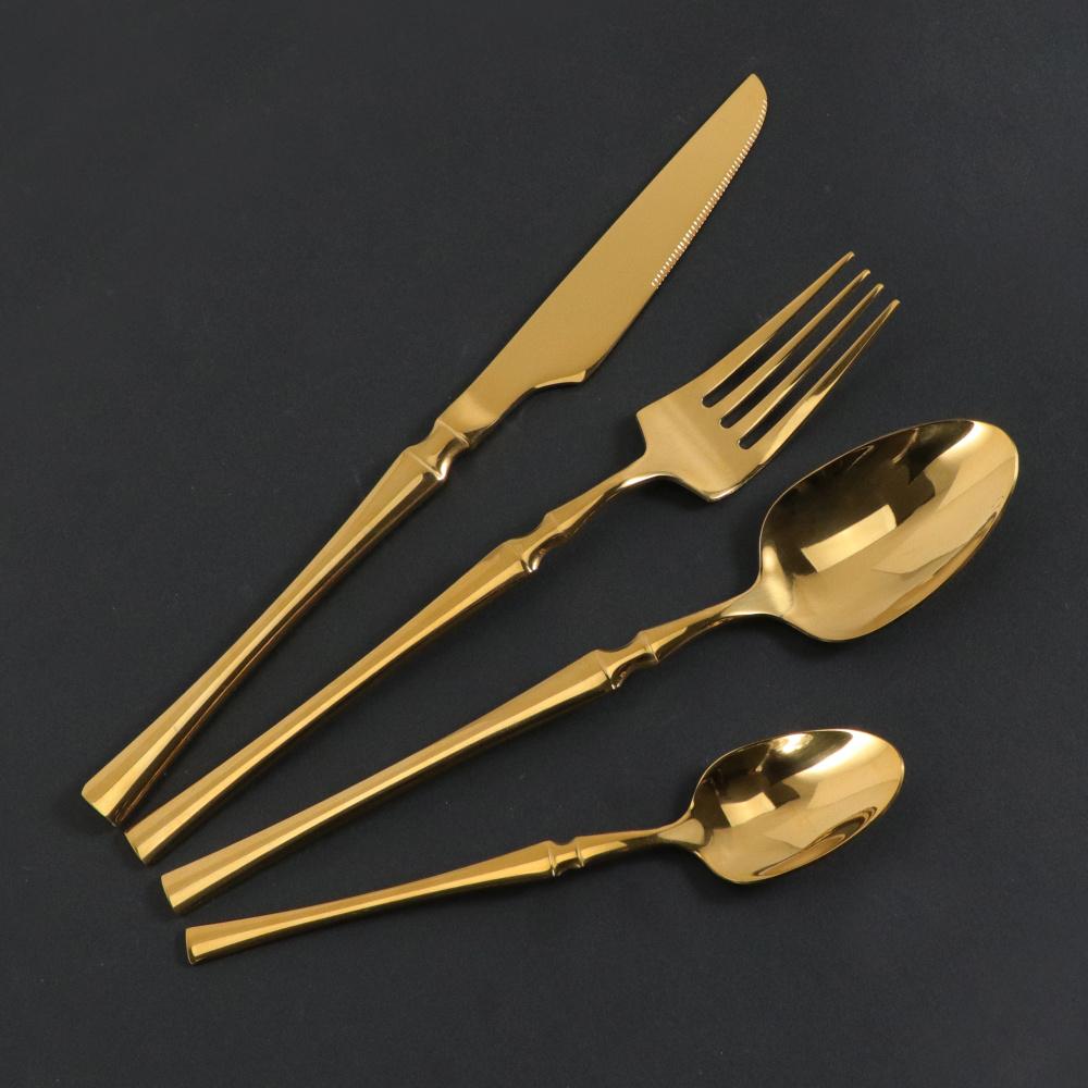 4Pcs  Luxury Lightweight  Flatware Set  Steak Knife Fruit Fork Spoons  Stainless Steel  Dessert Utensils  Western  Tableware