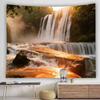 Fantasy Landscape Tapestry Epic Waterfall with Dramatic Lighting