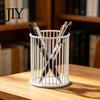 Open Frame Pen Stand Metal Holder, Nordic Desk Organizer for Makeup Brushes, Anti-oxidation Anti-Rust Multifunctional Storage Basket Pencils