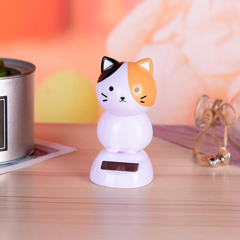 Hot Selling Solar Car Ornaments Creative Car Accessories Swinging Cat Cartoon Doll Toys