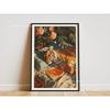 Tiger Pizza & Duck Wine Party Art Canvas Printing Cute Quirky Animal Wall Art Posters for Modern Restaurant Kitchen Home Decor