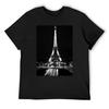 Eiffel Tower Paris At Night Black and White T-Shirt Customs Boys Animal Print T-shirt Men