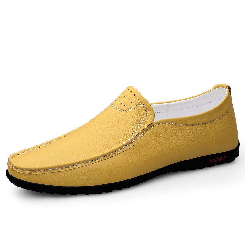 Men s Versatile Fashion Leather Driving Loafers - Top-Layer Cowhide, Hollow Design Casual Shoes 43