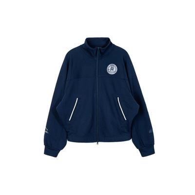 Letter Embroidery Stand Collar Running Fitness Training Jacket Women Jacket Blue JD3466
