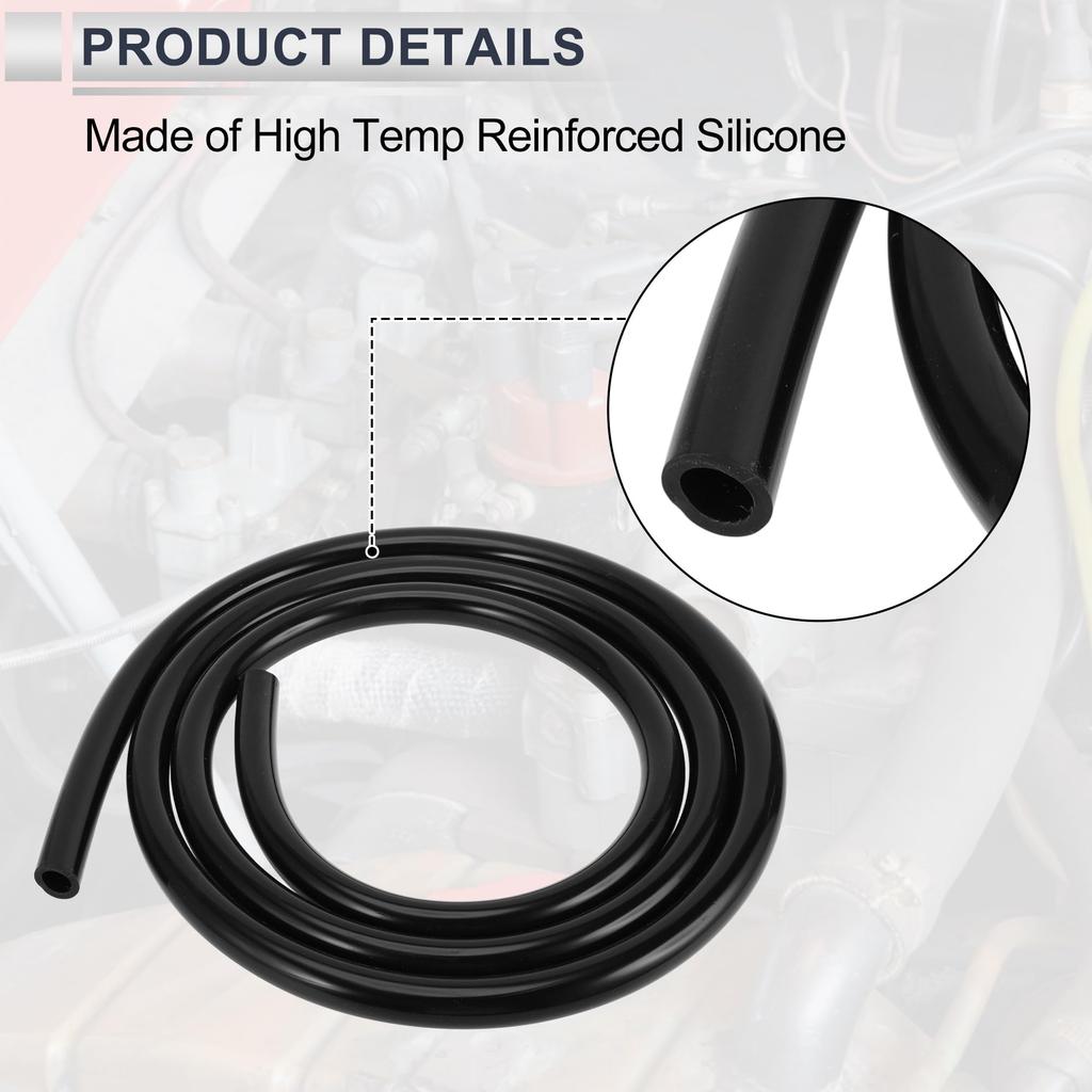 RATCHROLL 1PC Universal Silicone Vacuum Tube Hose High Temperature 6.6FT 1/2" 12mm ID 3.0mm