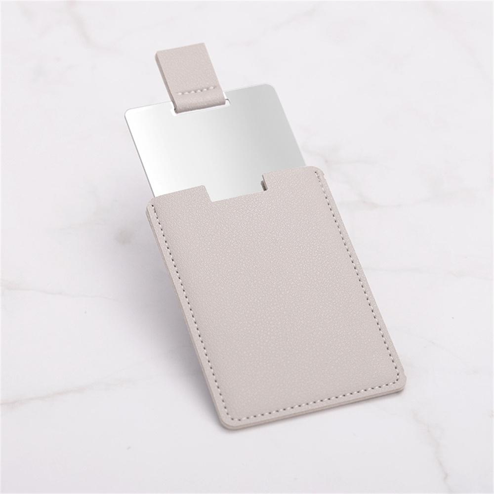 Stainless Steel Ultra-Thin Makeup Mirror Portable Vanity Mirror Compact Pocket Hand Mirror Pu Leather Cosmetic Mirrors 2025