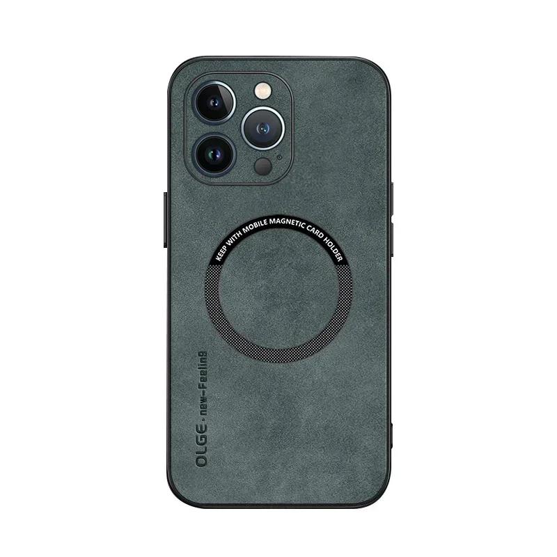 

Luxury Magnetic Leather Case For iPhone 15 14 Pro Max 12 13 11 Plus For Magsafe Wireless Charge Shockproof Soft Cover For iphone14