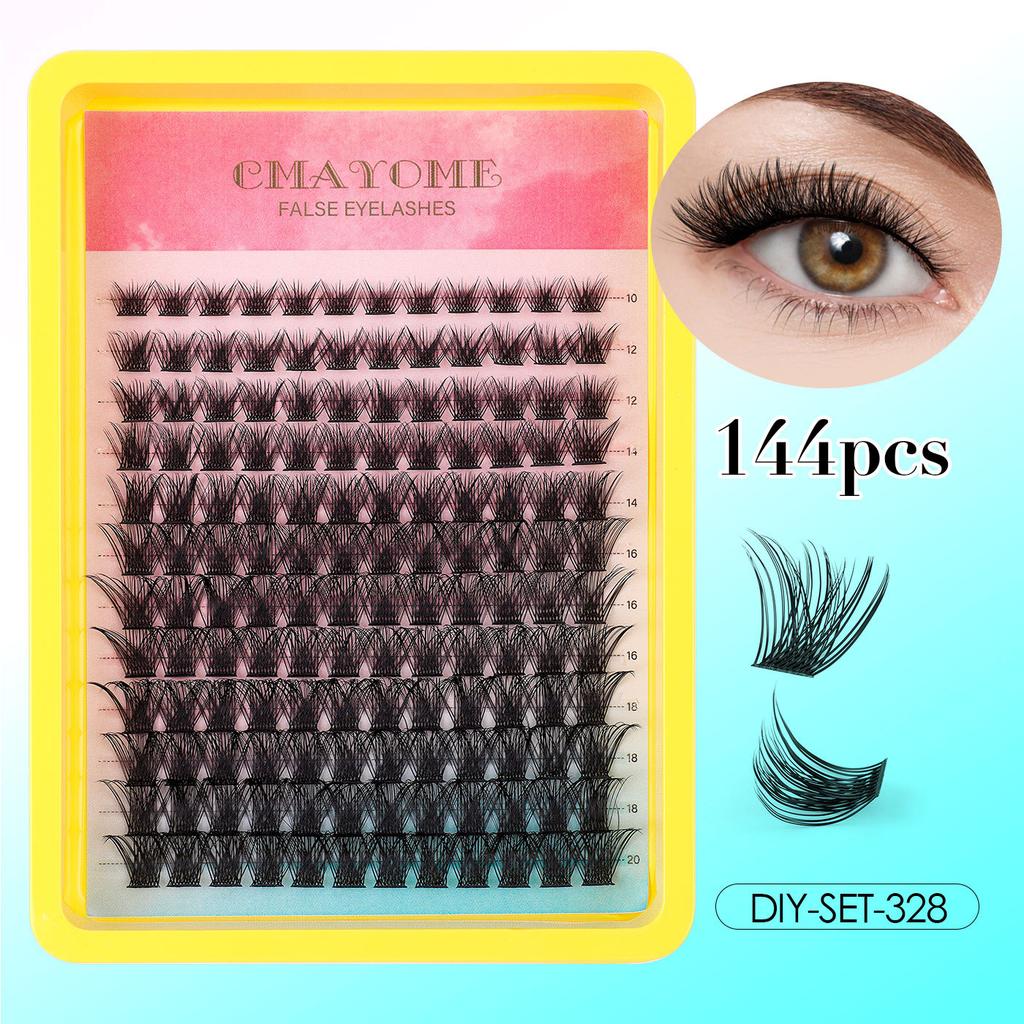 Single Cluster C Curved Multi-Hair False Eyelash Set 10-20Mmdiy Segmented Grafting Thick Eyelashes