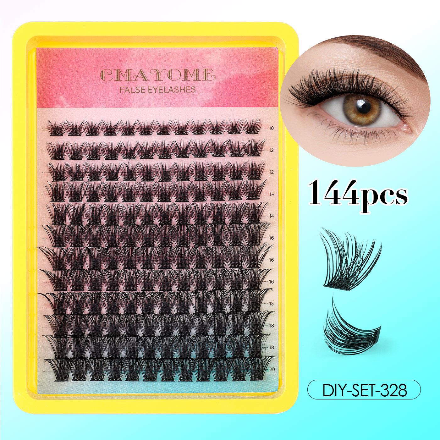 

Diy Segmented Single Cluster Of Hair 10-20Mm Simulated Eyelashes With Glue Tweezers Set