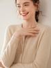 Women's Round Neck Cashmere Knit Cardigan - Long Sleeve, Loose Fit, Fashionable Outerwear for Autumn/Winter