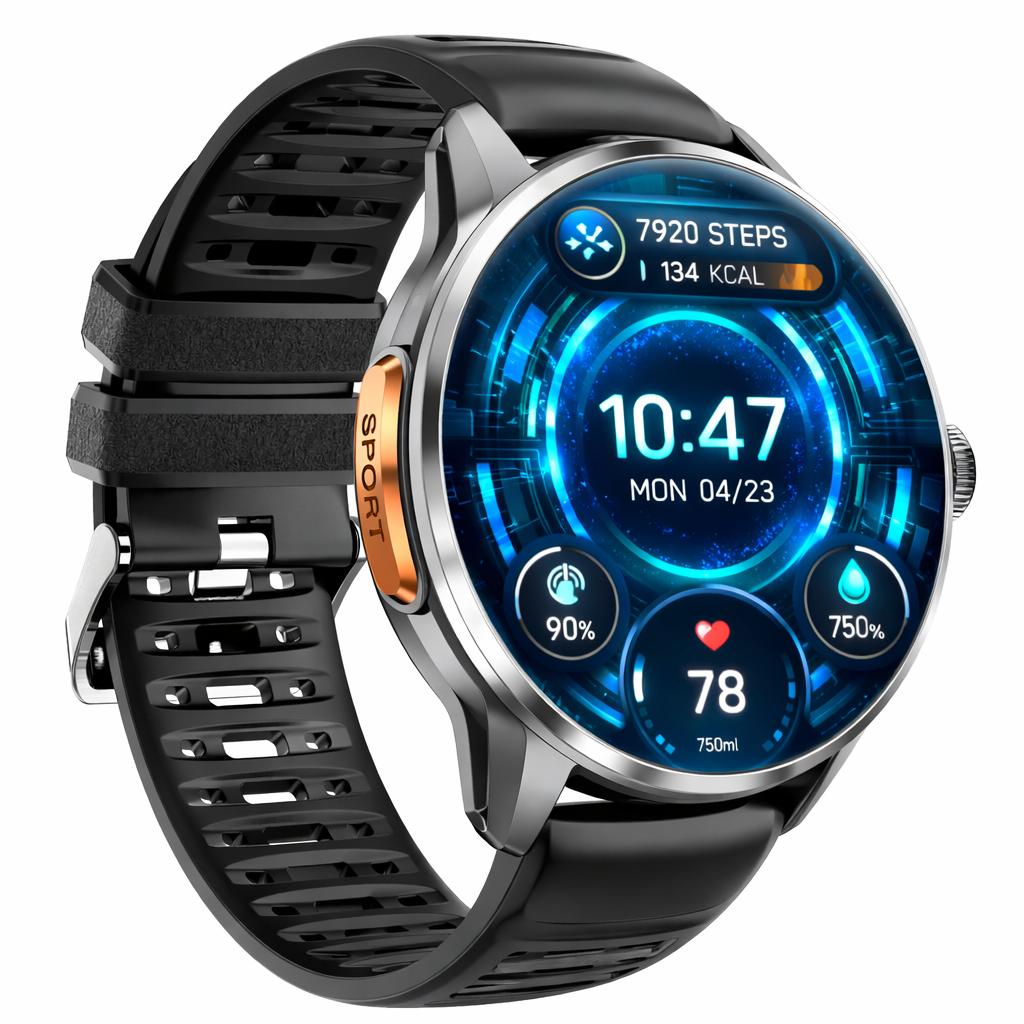 Android Smart Watch with SIM Card, AMOLED Touch Screen, Bluetooth Calling, Camera