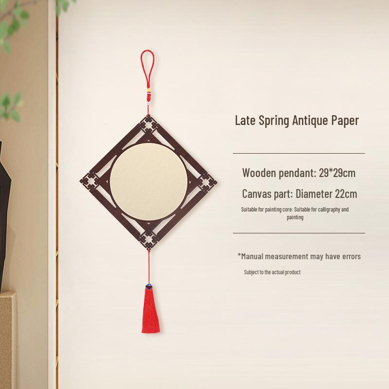 2026 New Chinese Style Fu Character Wooden Pendant with Blank Calligraphy Xuan Paper