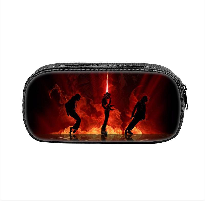 Michael Jackson Zippered Pencil Case: Student Stationery Bag