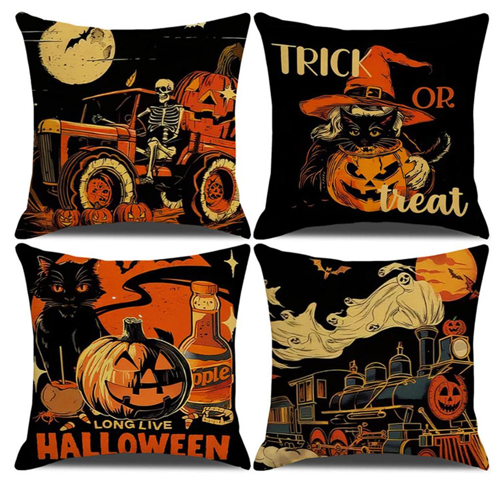 Halloween Pillowcase Pumpkin Skull Funny Ghost Cushion Cover Sofa Living Room Decoration Pillow