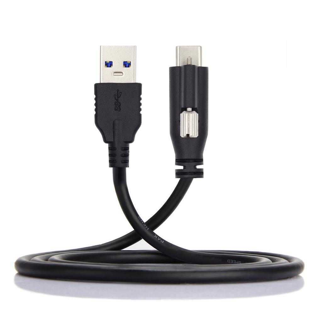 UC-045-2.0M 2m USB-A 3.0 Male to Type-C 3.1 Single Screw Locking Cable Data Cord (without Chip,M2 Screw)