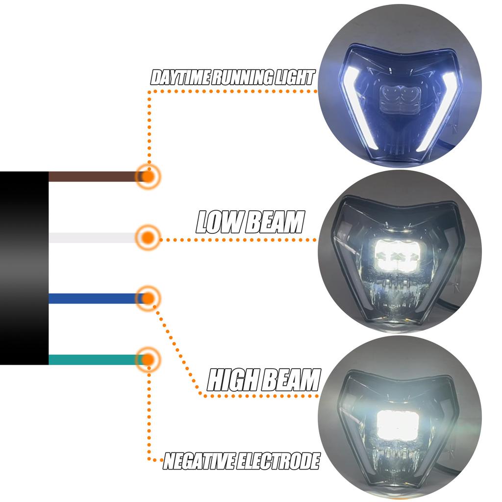 Motorcycle LED Headlamp Fairing for KTM EXC SXF XCW MX 2024 Enduro Dirt Bike Motocross LED Headlight Modification Accessories