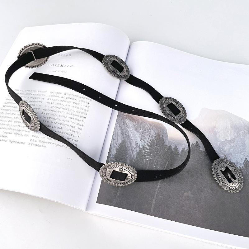 New Retro Belt for Women American Heavy Industry Metal Hot Girl National Style Waist Seal European and American Punk Personality Metal Belt