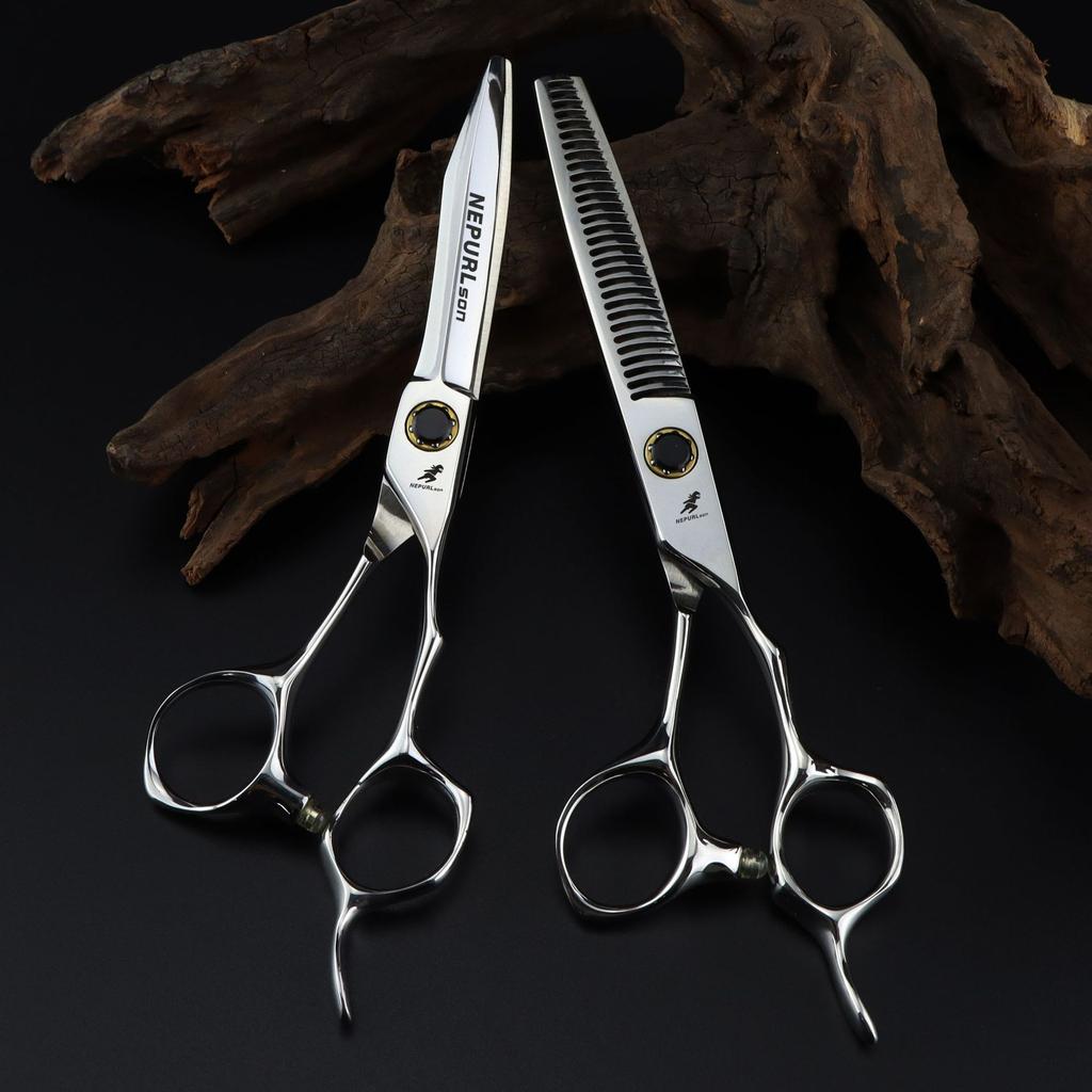 6.0 inch F13 JP440C high-grade black brick, hair scissors, hair scissors, flat scissors, bangs scissors, tooth scissors, hit