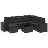 VidaXL Garden Lounge Set with Cushions 8 Pcs, Patio Sofas, Patio Furniture Set, Outdoor Furniture, Black 3222904
