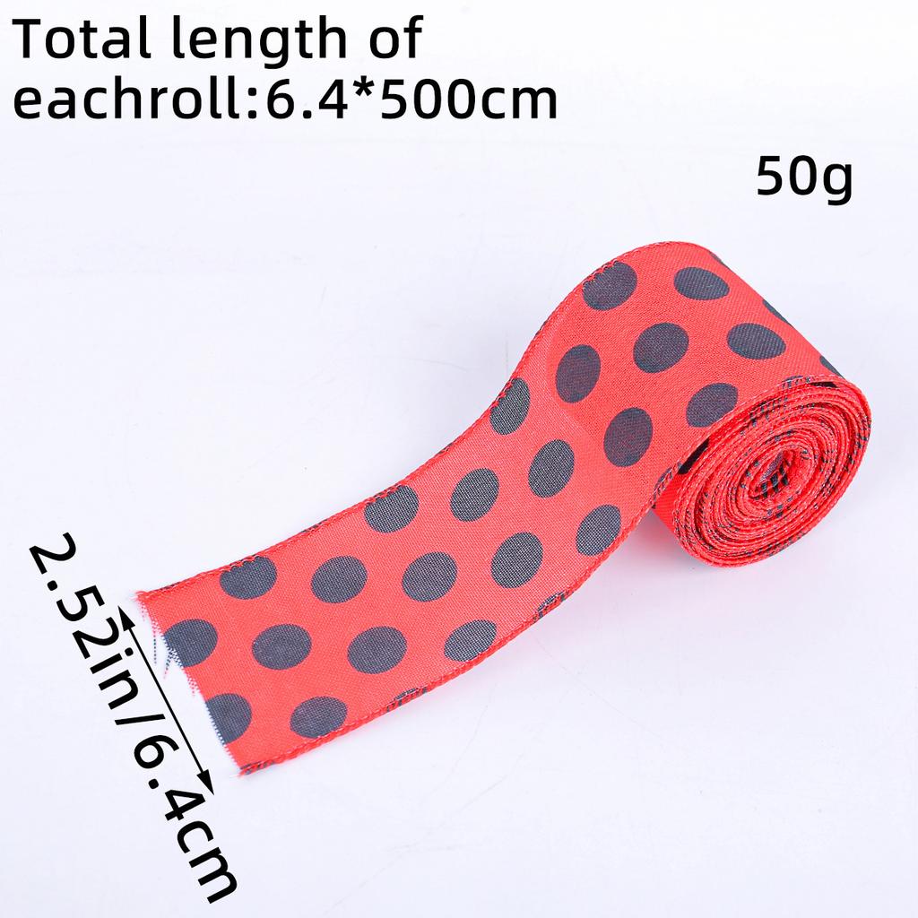 Red And Black Polka Dot Ladybug Ribbon Spring And Summer Creative Ladybug Ribbon Packaging Tape Atmosphere Layout Supplies