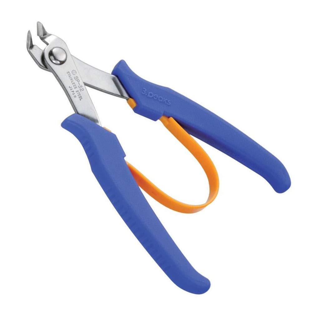 Stainless Steel Bent Nippers with Plastic 3.peaks Spring, 130mm, SP-32A