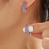 Gorgeous Silver Earrings for Women & Girls Natural Amethyst February Birthstone Light Luxury Jewelry Birthday Dating Love Gift