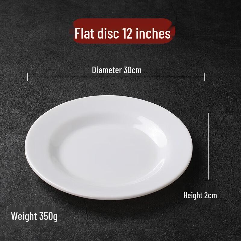 A5 White Melamine Round Dinner Plates