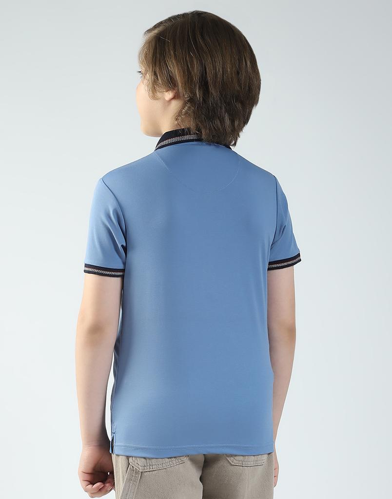 MONTE CARLO Jungen Regular Fit Bedrucktes Polo Kurzarm T-Shirt