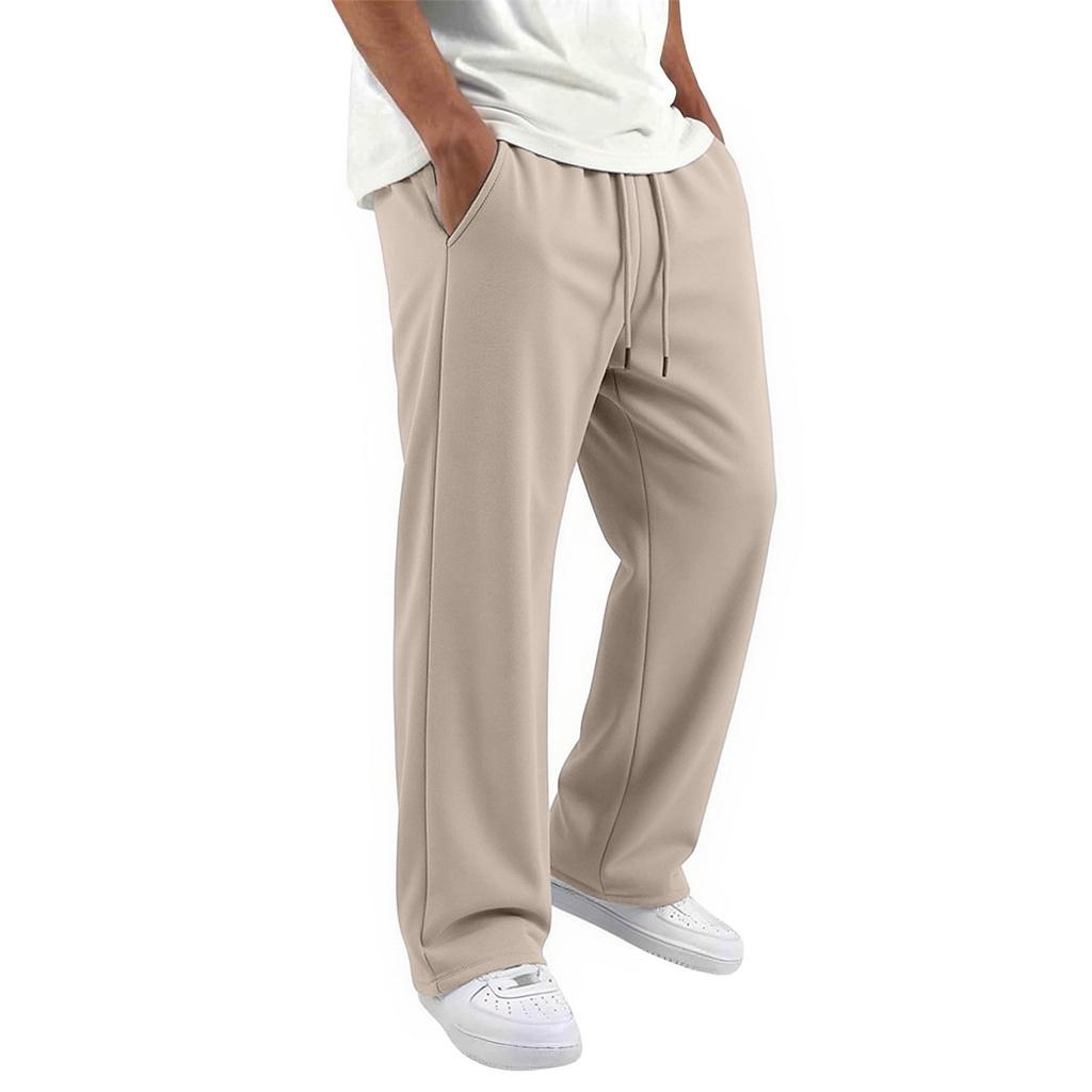 Men's Casual Loose Fit Wide Leg Travel Pants with Pockets Lightweight Straight Leg