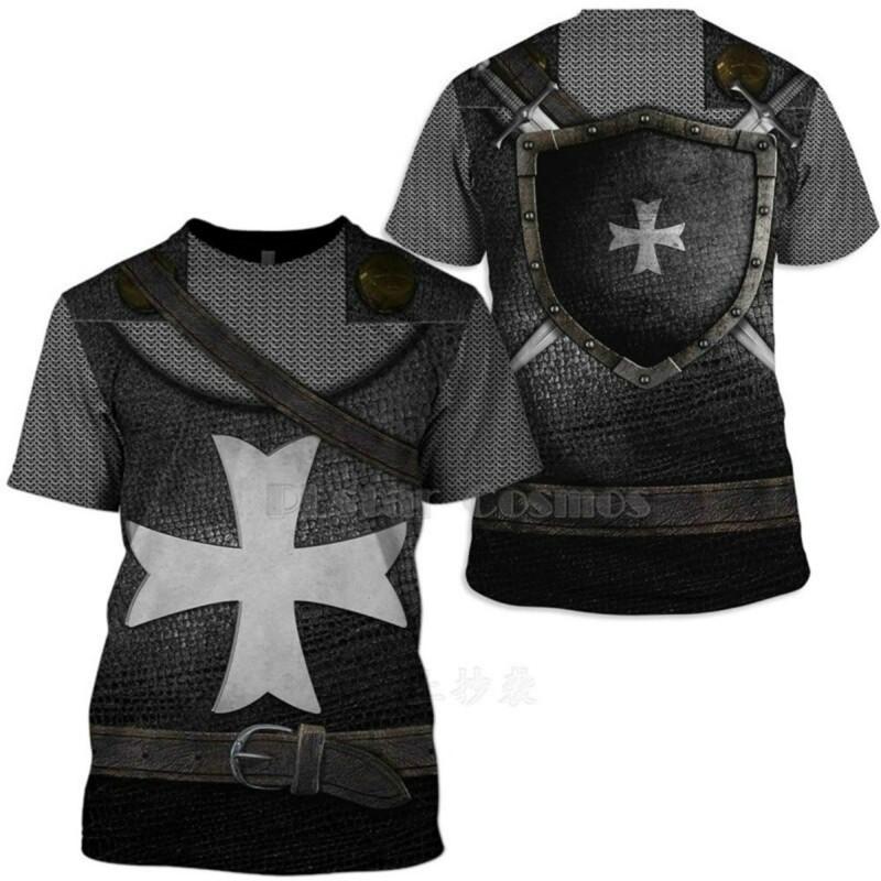 Dobře vypadající templářské oblečení s 3DT potiskem košil Harajuku s krátkým rukávem nejprodávanější letní novinka novinka