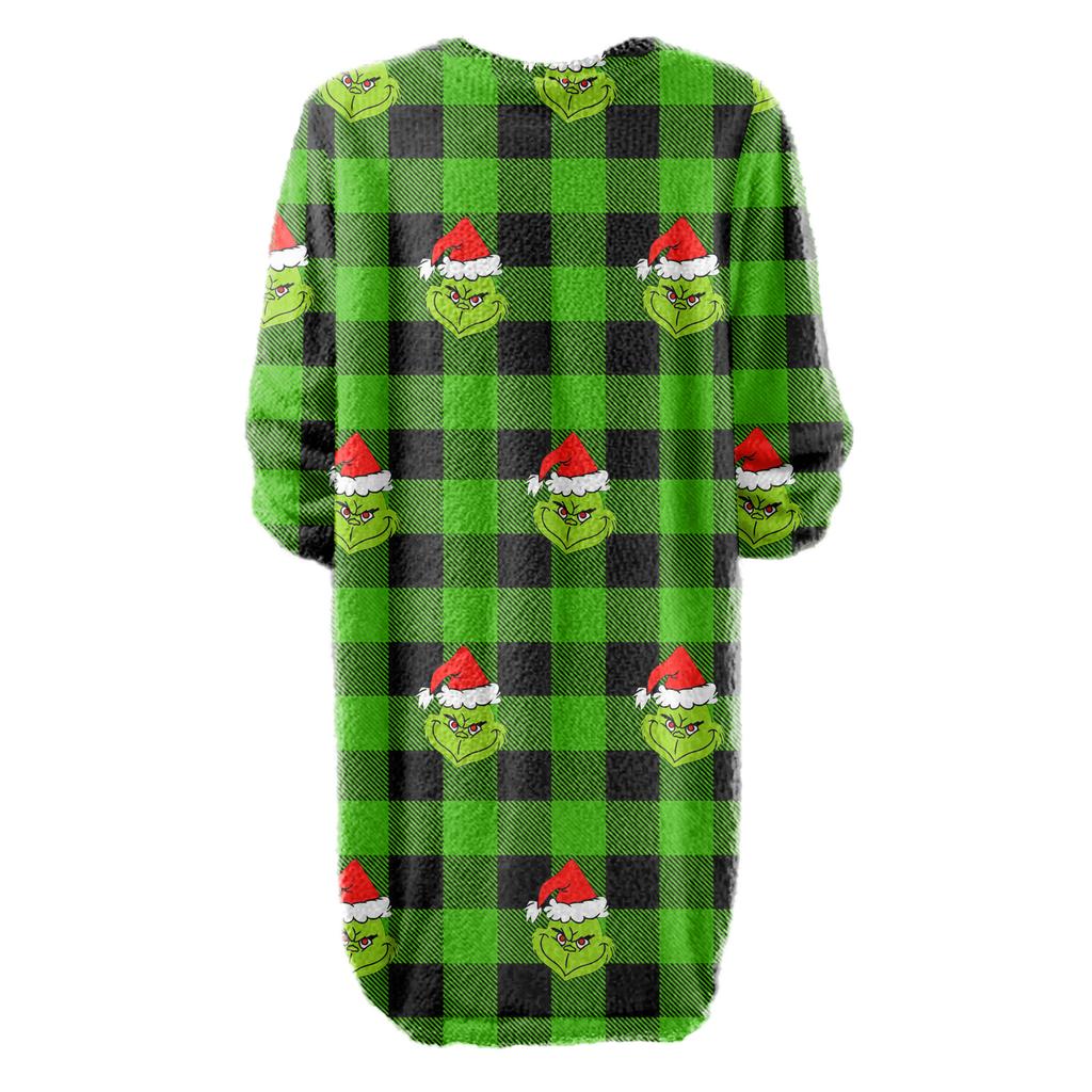 Dámské ležérní plyšové šaty s kulatým výstřihem a dlouhým rukávem