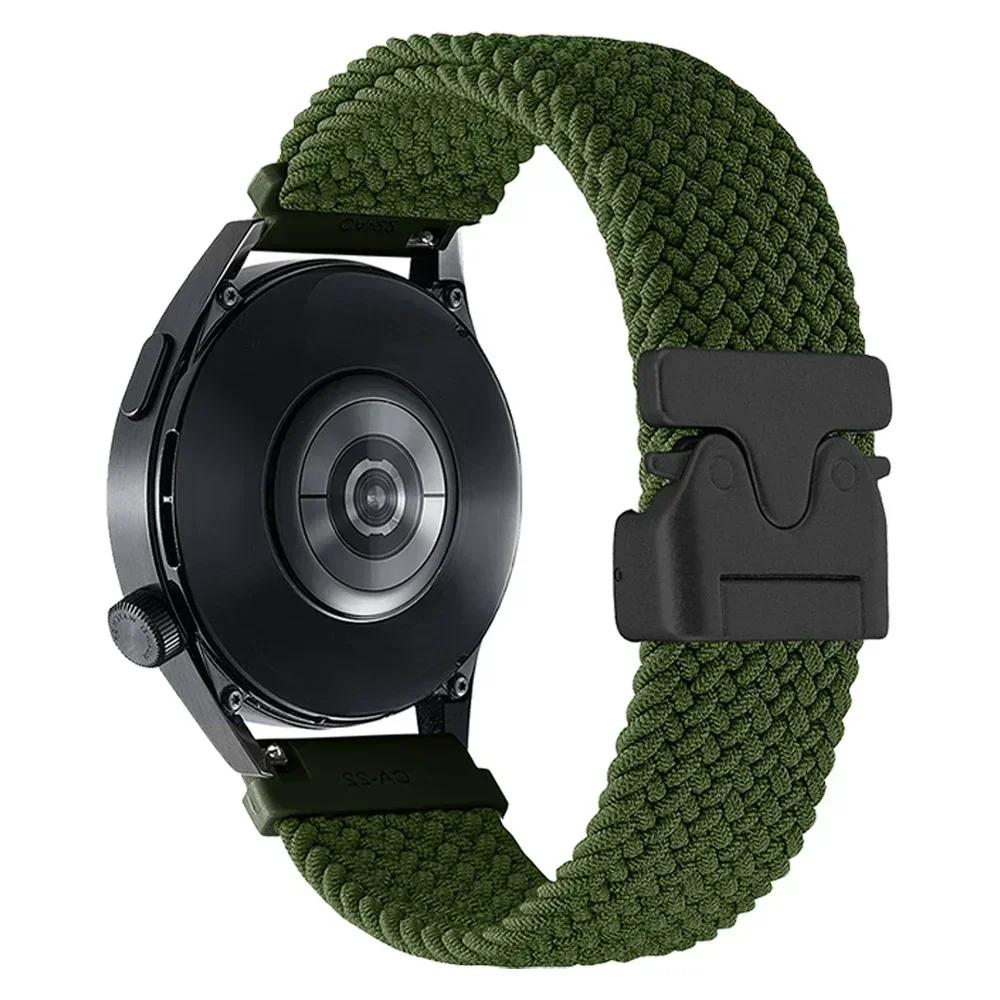 

20/22mm Nylon Braided Strap For HUAWEI WATCH 5 46mm 4pro GT 5 Pro GT5 GT4 GT3 Breathable Bracelet Honor MagicWatch 2 Sports Band 1Pcs 22mm армія зелений колір