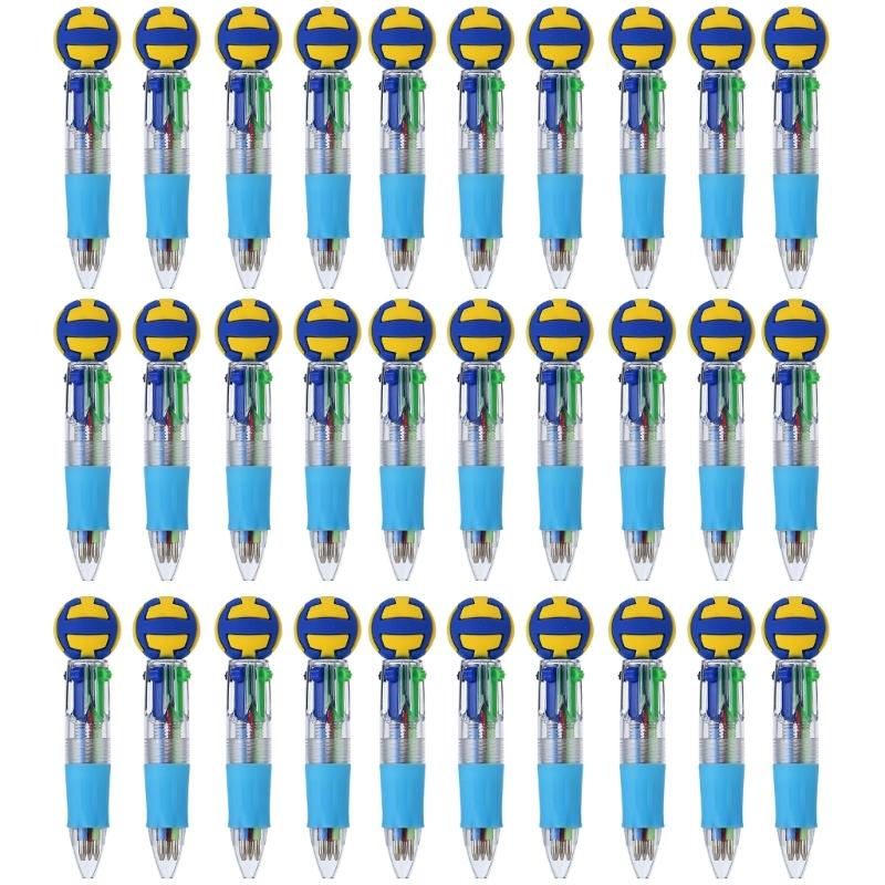 10/20/30Pcs 4-Color Cartoon Sports Ball Design Ballpoint Pen Set Classroom Prize For Students And Office Use