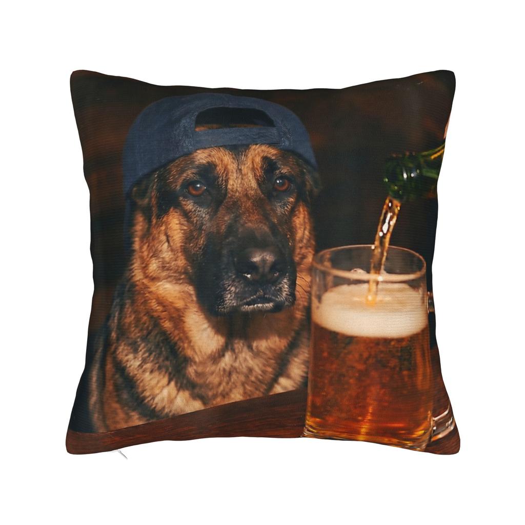 Border Collie Drinking Beer Funny Dog Meme Pillow Covers Printed Cushion Cover Gift Throw Pillow Case Cover Chair Multiple Sizes