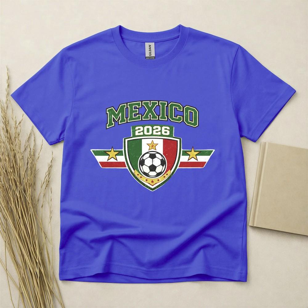 Mexico 2026 Football Fan T Shirt Soccer Supporters Gildan Cotton Family Top