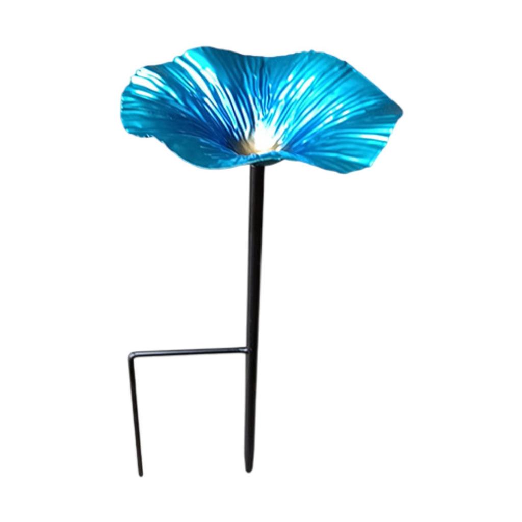 Bird Bath Landscaping Detachable Pole Flower Shape Iron 25cmx14cm Birdfeeder