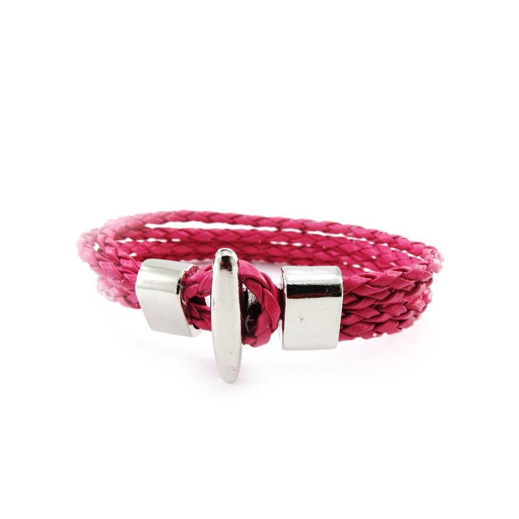 Les Trésors De Lily [J1322] - Steel Pink 'Peaceful' Mixed Bracelet