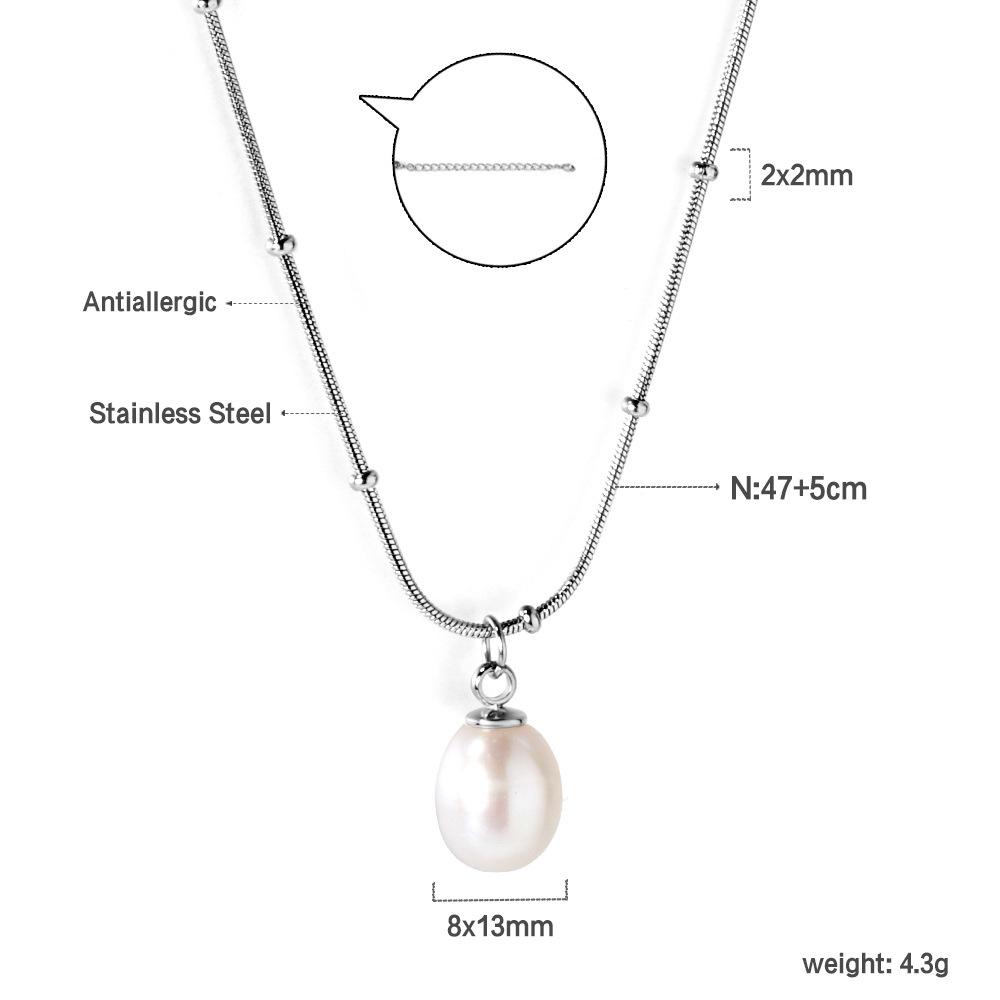 Women's Fashion Geometric Jewelry Light Luxury Multiple Styles Stainless Steel Pearl Pendant Choker Necklace