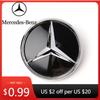 Hot Car Sticker LED Emblem Glossy Black Silver OE Style Front Grille Star Emblem For Mercedes Benz A/B/C/E/S/R/ML/SL-Class Borde