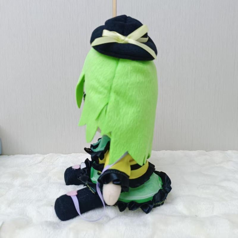 Cute Touhou Project Koishi Komeiji Plush Doll Green Hair Black Hat Cute Chibi Anime Character Soft Stuffed Toy Collectible Gift for Touhou Game Fans