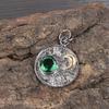 Grüner Smaragd Edelstein Anhänger Schmuck, Handgefertigter Wunderschöner Silberanhänger, 925 Sterling Silber Schmuck Für Hochzeitsgeschenk
