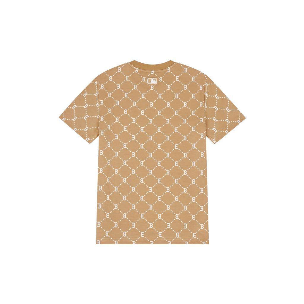 New MLB MONOGRAM Reading Collection T Shirt Unisex Light Camel 3ATSM0143-43CAL
