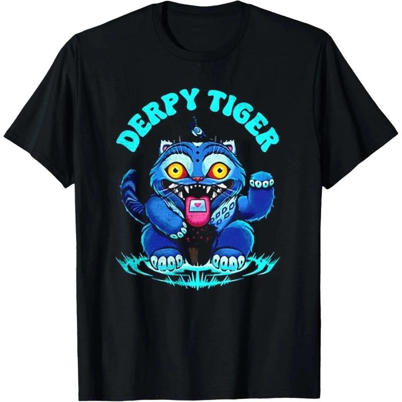 T-Shirts Women’s Neck Casual Short Sleeve Women's Top Fashion Clothing Cartoon Tiger Print T-Shirt Crew Neck Casual