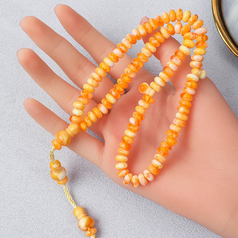 Handmade Arabic 99-Bead Counting Rosary Bracelet for Muslim Prayer