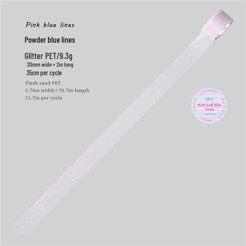 Glitter Sand PET Tape: Sugar Poem Collection - Transparent Material for Children s Journal, DIY Decoration, and Collage.